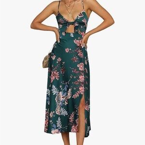Floral Green Midi Dress
